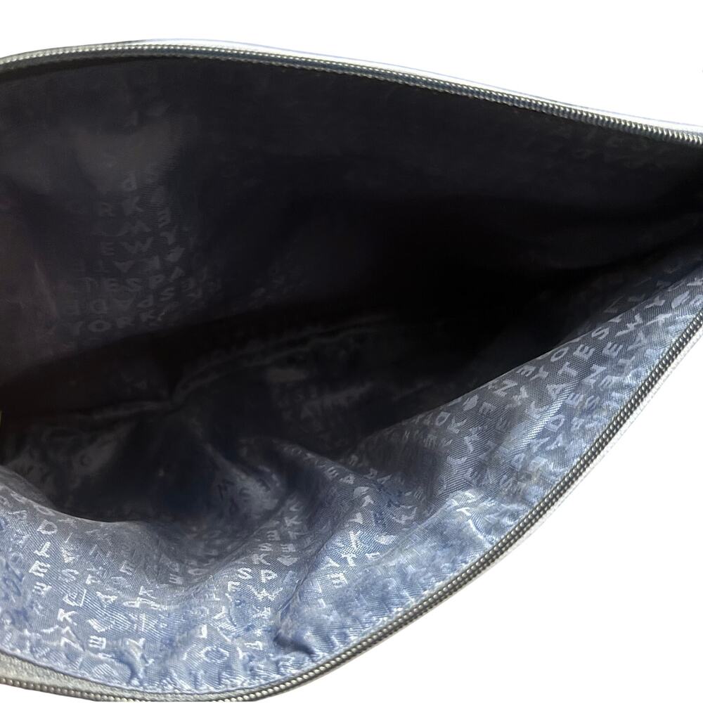 Kate Spade New York Whale Print Cosmetic Pouch Blue Zip Clutch Makeup Bag - Picture 8 of 10